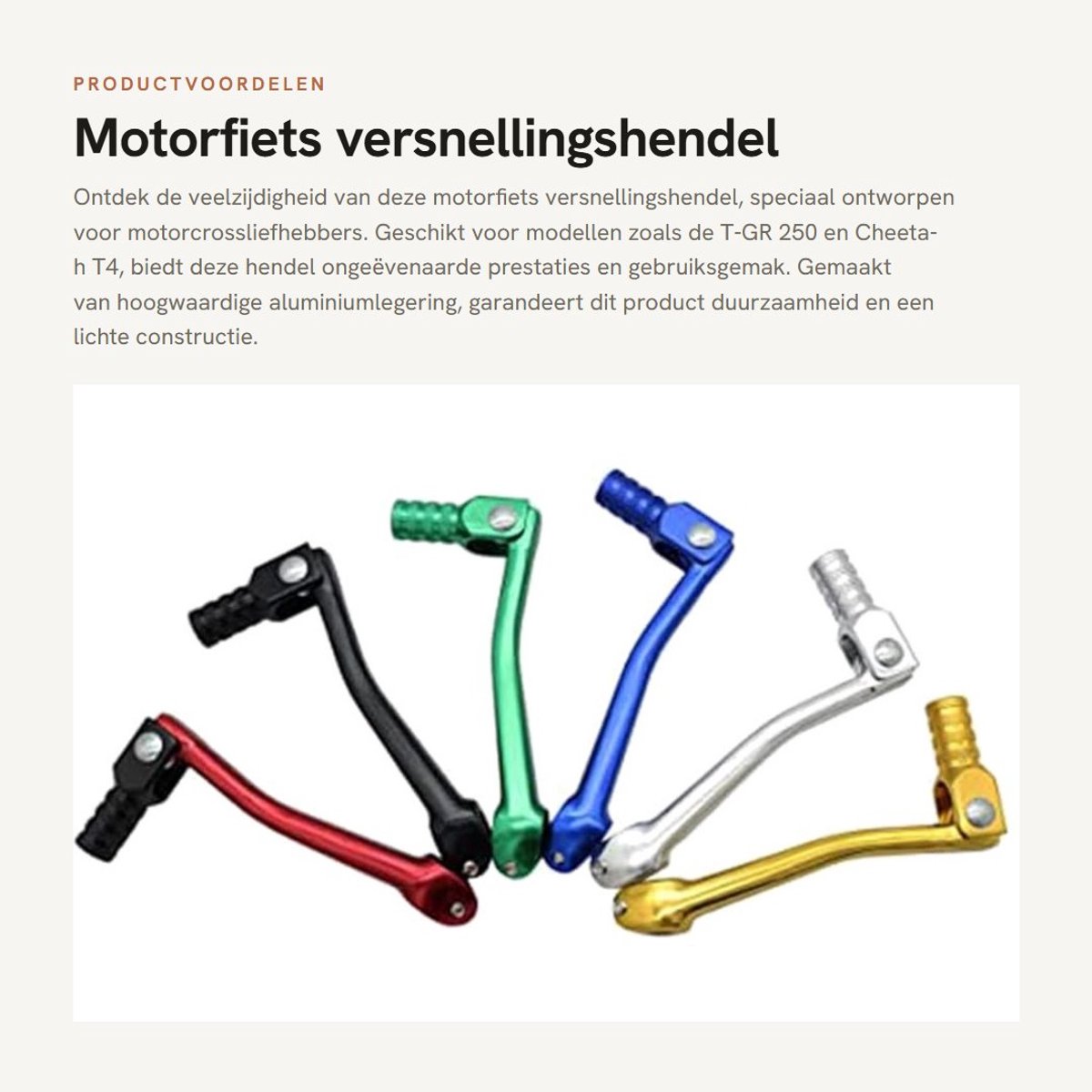 Dailygoods- Versnellingshendel Aluminium - 2x Versnellingspook - Gatdiameter 10 mm - Totale Lengte 100 mm - Breedte 55 mm - Duurzaam en Praktisch