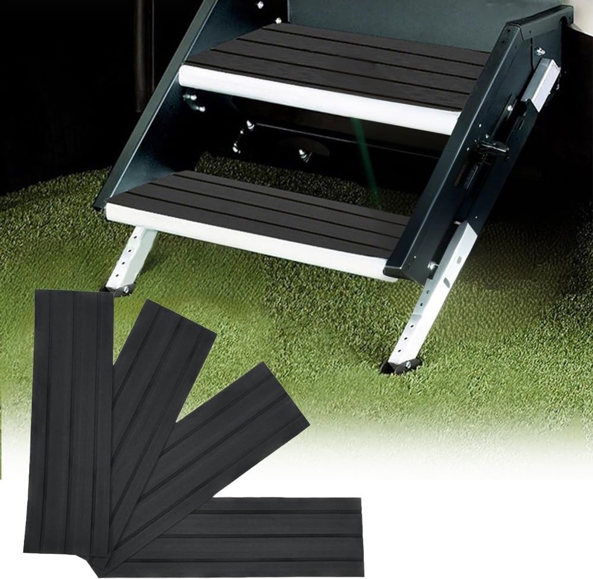 Dailygoods- Trapmatten 4 Stuks - Zelfklevend - Waterdicht - Antislip - Lichtgewicht EVA - 62 x 19 cm - Duurzaam en slijtvast - Voetmat