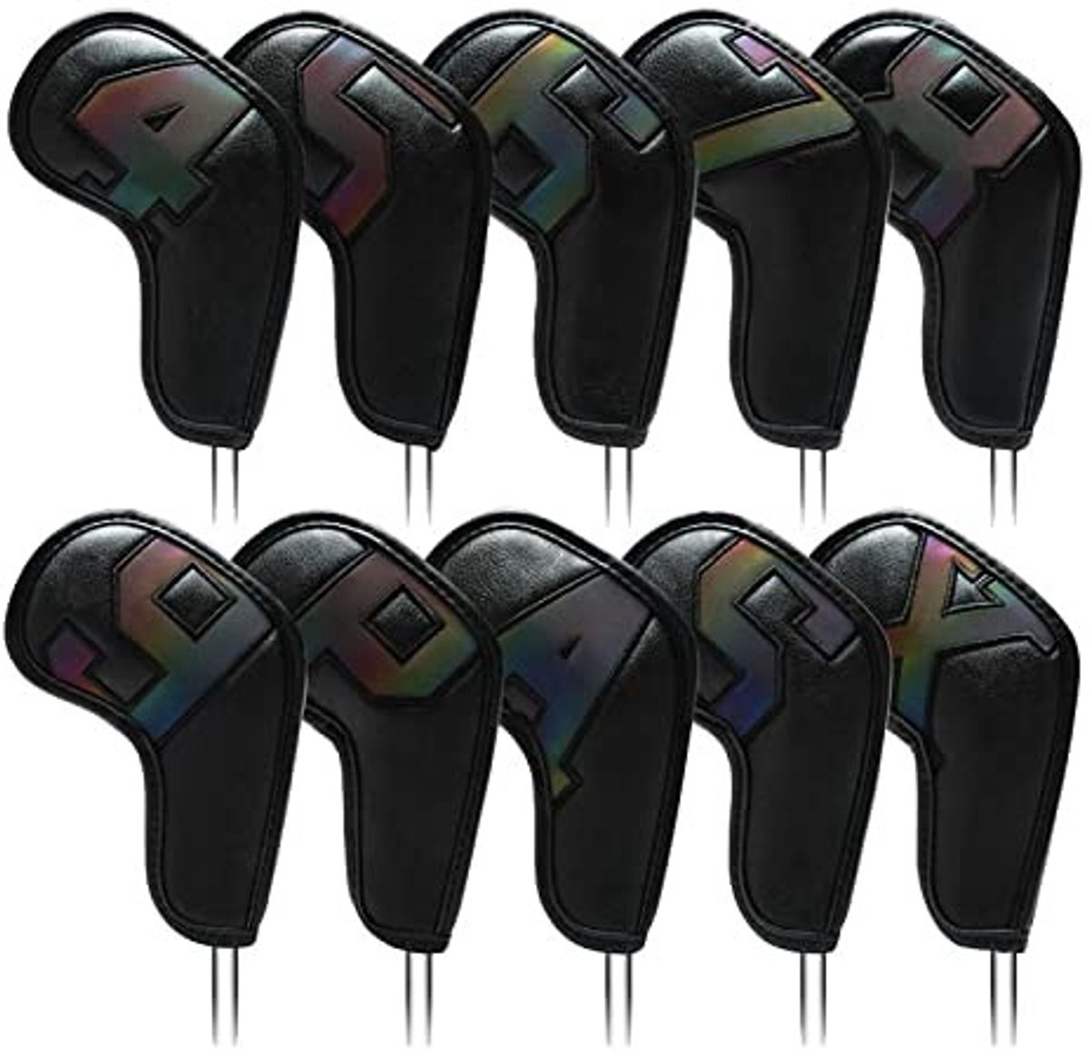 Dailygoods- Golfclubhoezen Waterdicht - PU-leer - Bescherming tegen Krassen - Geschikt voor IJzeren Clubs - 10 Stuks - Zacht en Eenvoudig Schoon te Maken - Clubcovers