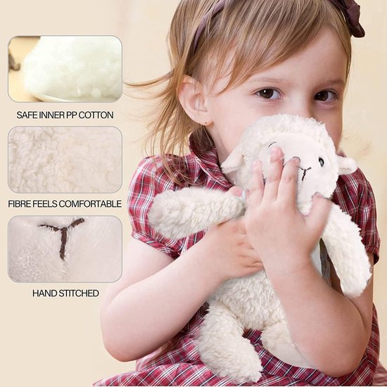 Zacht Pluchen Schaap Knuffel 30cm - Schattig Lam Speelgoed voor Kinderen en Decoratie van Luna Lifestyle — afbeelding 3