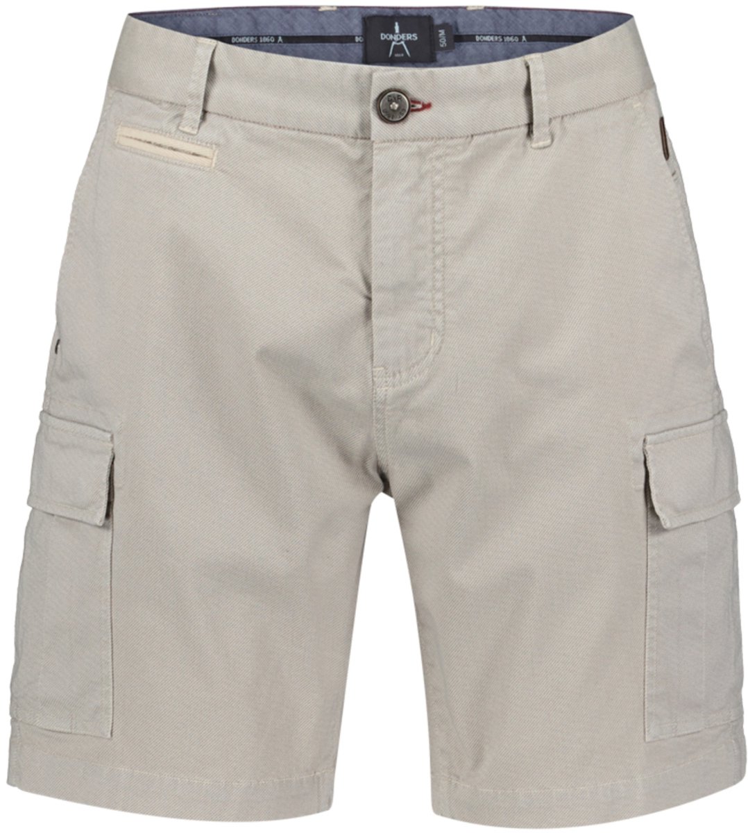 Donders beige heren broek Regular fit Steek- en zijzakken Gemeleerd patroon Knoop- en ritssluiting Regular waist Beige 58