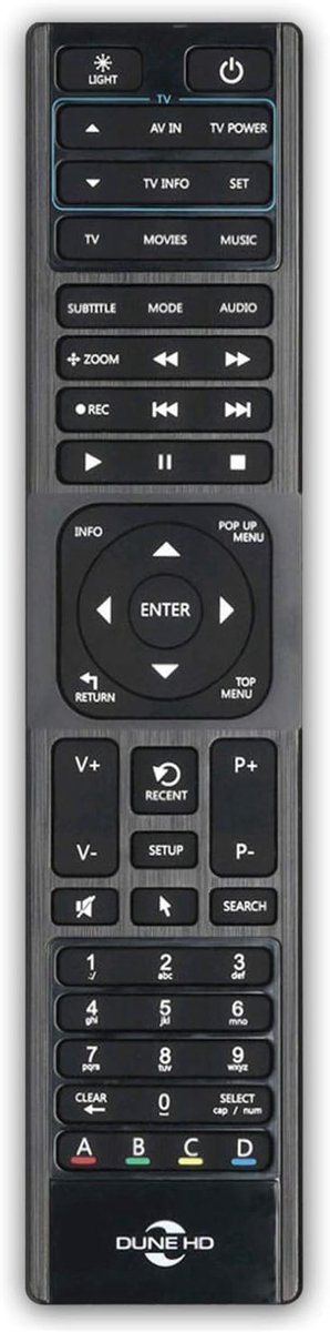 Afstandsbediening - Media Speler - TV Bediening - Met Verlichting - Universeel - Zwart