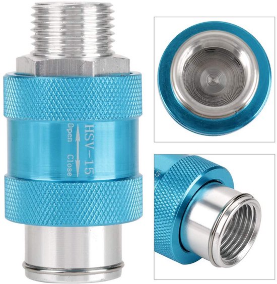 Luchtstroomregelaar - Schuifkraan - Pneumatische besturing - Aluminium constructie - G1/2 schroefdraad - Blauw — afbeelding 5