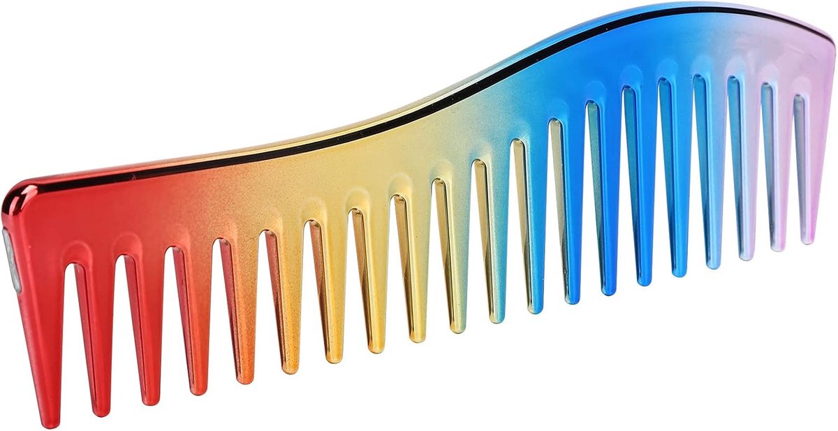 Grove Kam - Ontklitterkam - Haar Ontwarren - Hittebestendig Plastic - 18 x 5 cm - Regenboog