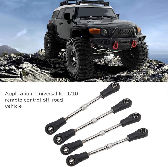 Verstelbare Metalen Stuur- en Koppelstangen Set voor 1/10 Schaal RC Off-Road Auto's van Merkloos	 — afbeelding 2
