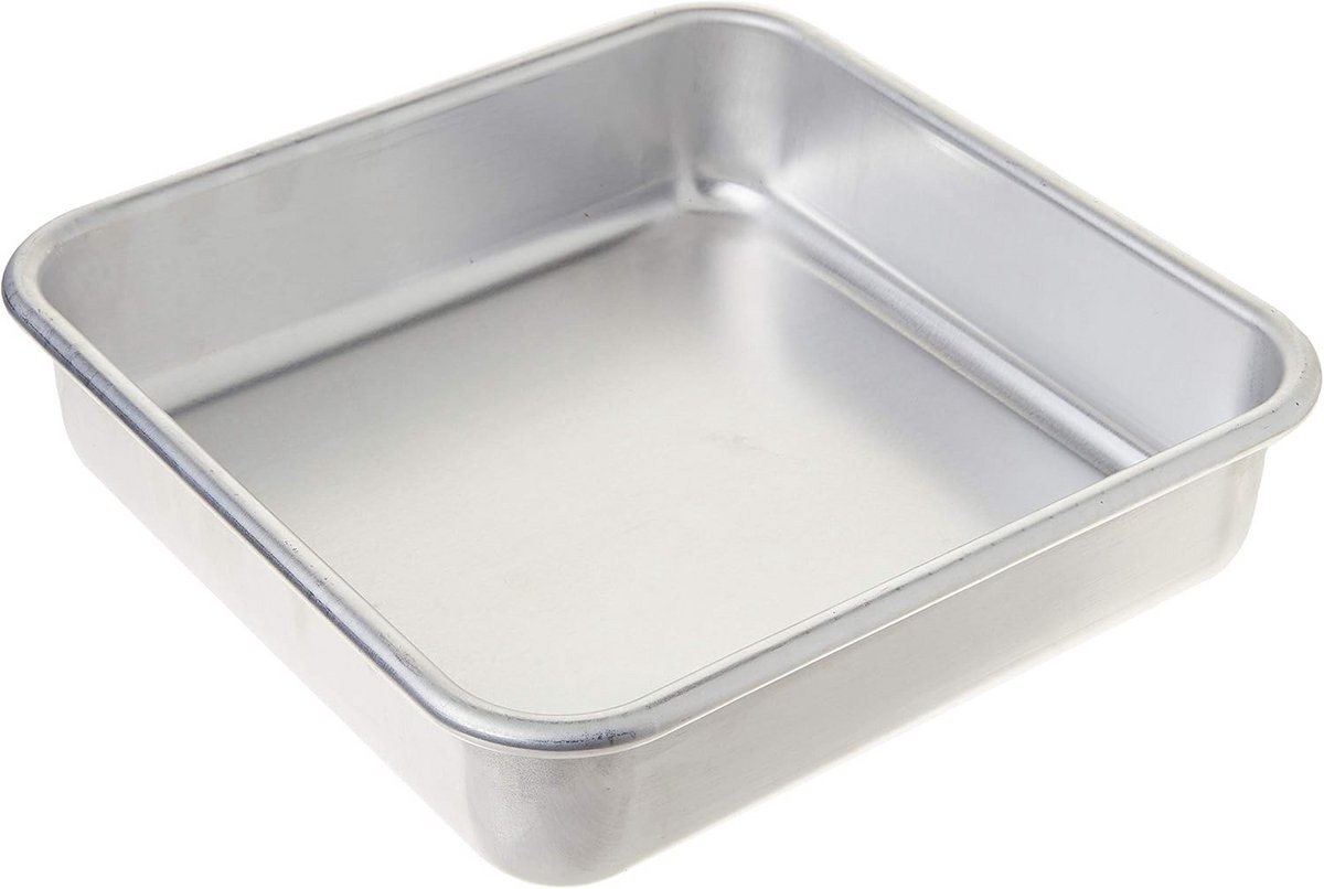 Bakvorm Vierkant - Cakevorm Aluminium - Cakes Bakken - Gegoten Aluminium - 20x20 cm - Zilverkleurig