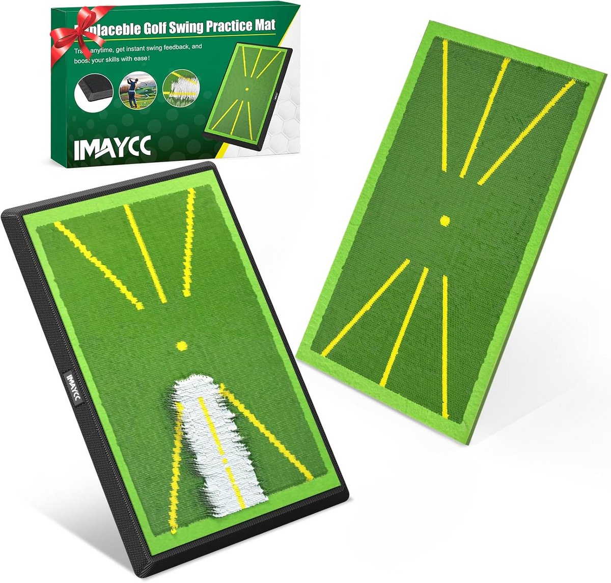 Golf Oefenmat - Swing Trainer - Slag Analyse - Directe Feedback - 2 Stuks - Groen