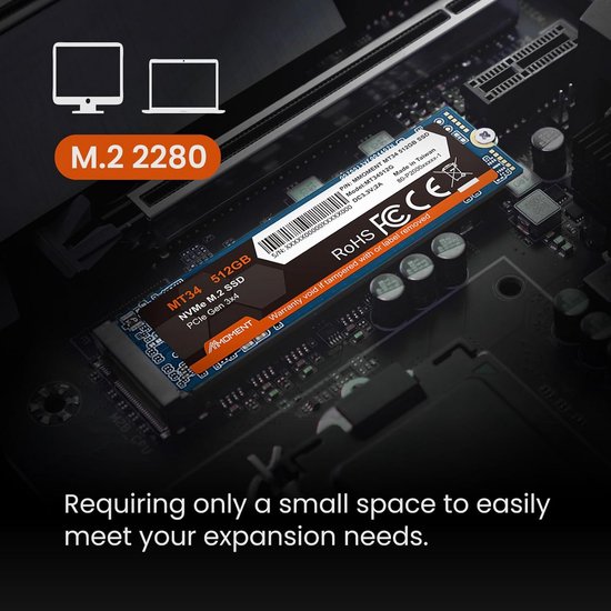 Interne SSD - Opslag Drive - Computer Upgrade - NVMe PCIe Gen3x4 - 1TB - Zwart — afbeelding 2