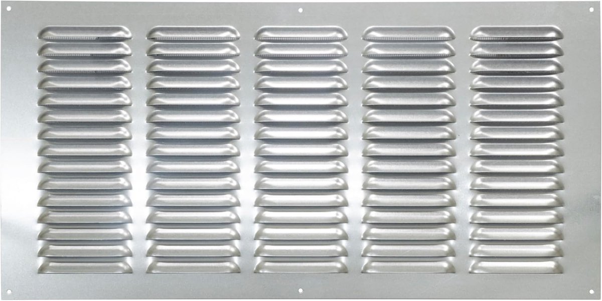 Ventilatierooster Verzinkt - Afdekrooster Insectennet - Ventilatie Afdekken - Regenwater Bescherming - 50 x 25 cm - Metaal