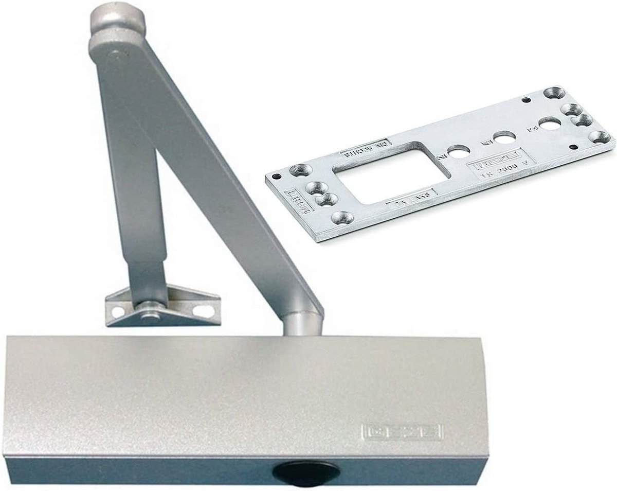 Deurcloser Set - Automatische Deur - Veilig Afsluiten - Verstelbare Sluitsnelheid - 1250 mm Deurbreedte - Zilverkleurig