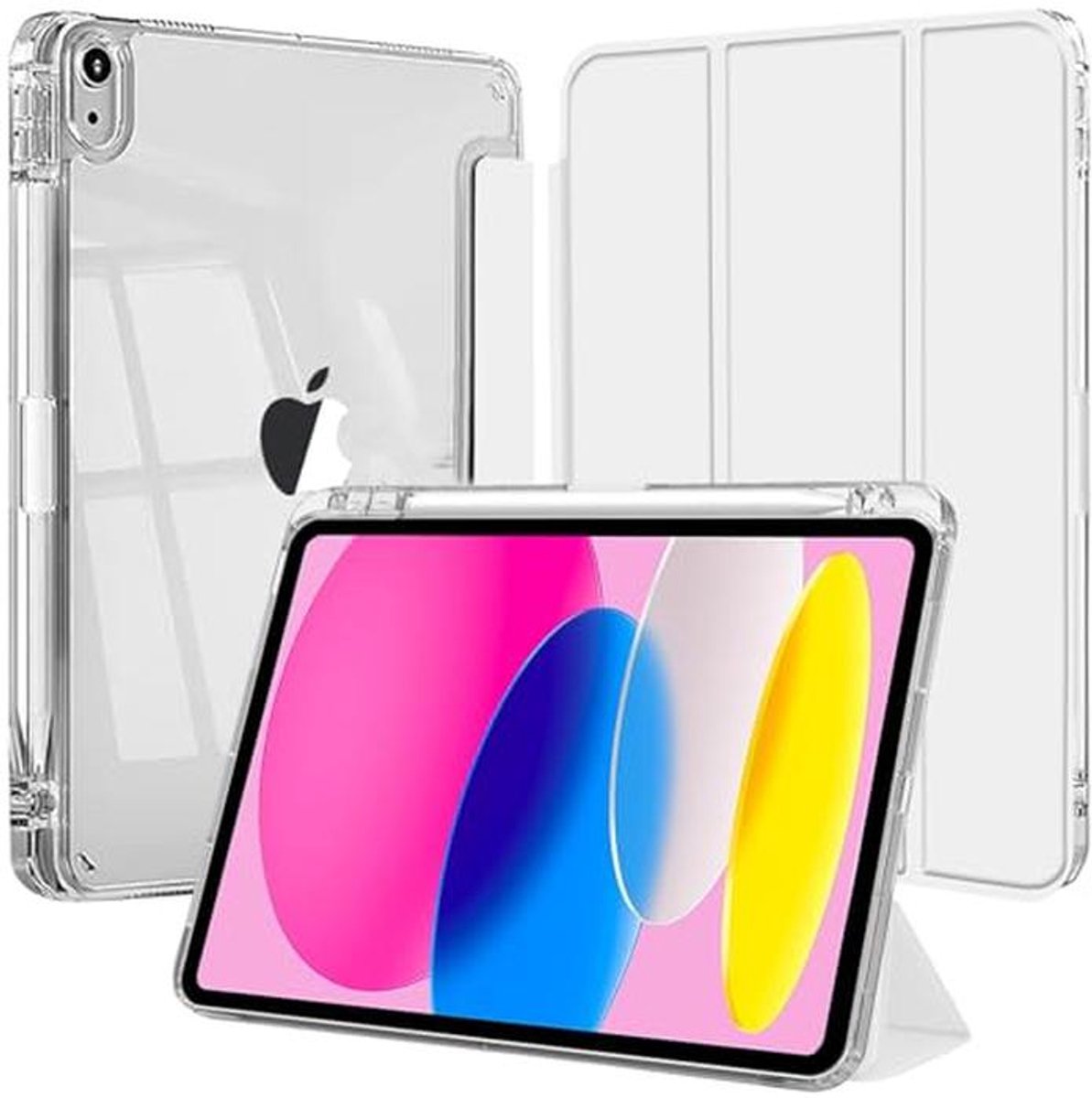Tablethoes met Potloodhouder - Beschermhoes Tablet - Veilig Opbergen - Transparante Achterkant - 11 Inch - Zilver
