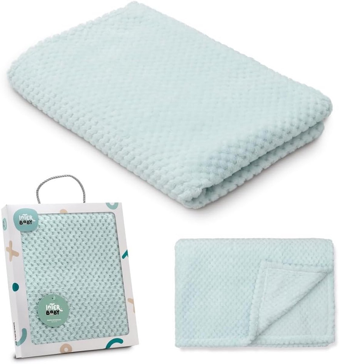 Babydeken - Extra zachte deken - Warm houden - Popcorn textuur - 80 x 110 cm - Groen