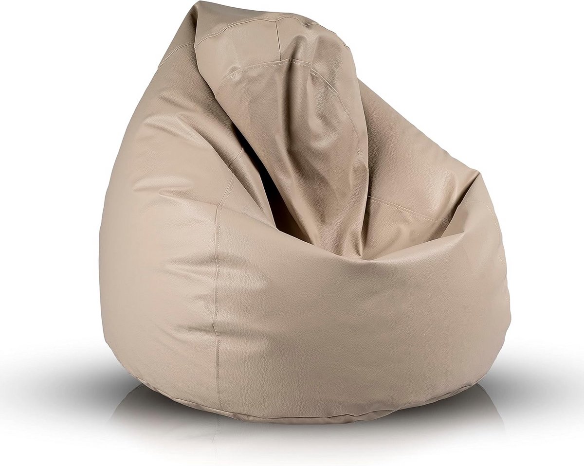 Zitzak Binnen - Zitkussen Poef - Ontspannen Zitten - Vuilafstotend Kunstleer - 80x110 cm - Beige