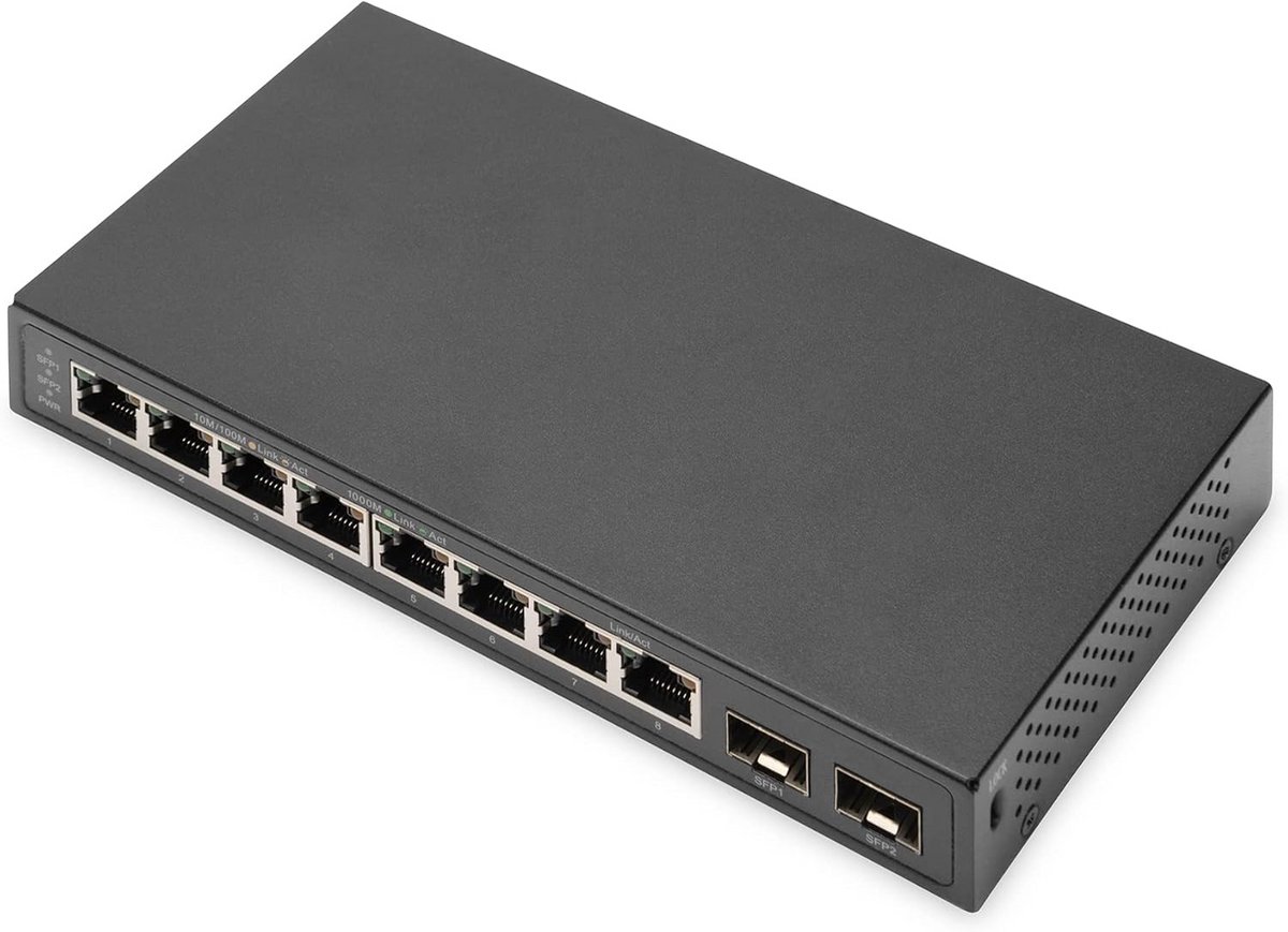 Netwerk Switch - Gigabit Hub - Netwerk Uitbreiding - 10 Poorten - 10/100/1000 Mbps - Zwart