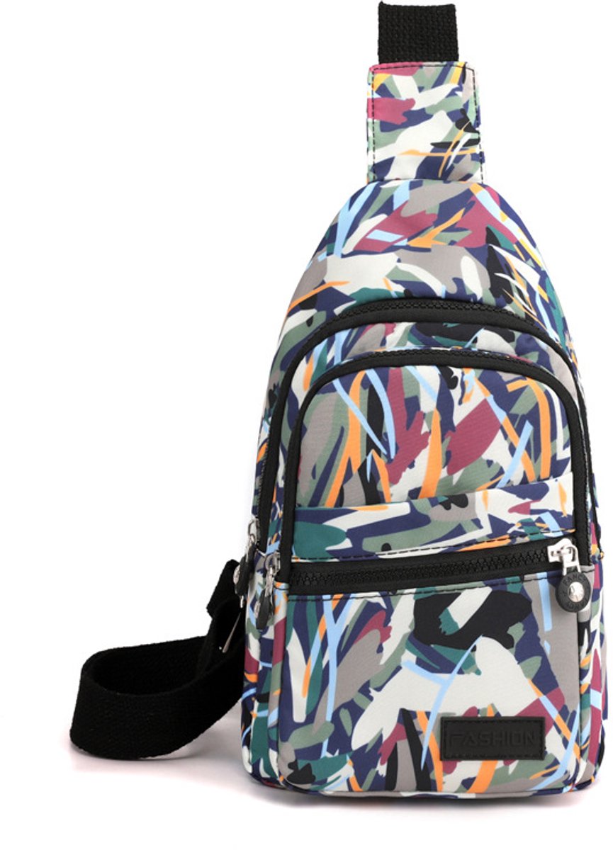 COOAU - Kleine schouder/crossbodytas - 5 opbergvakken en kabelopening - Schoudertas, crossbodytas, heuptas, crossbody - Dames & Heren - Kleurrijke doornen