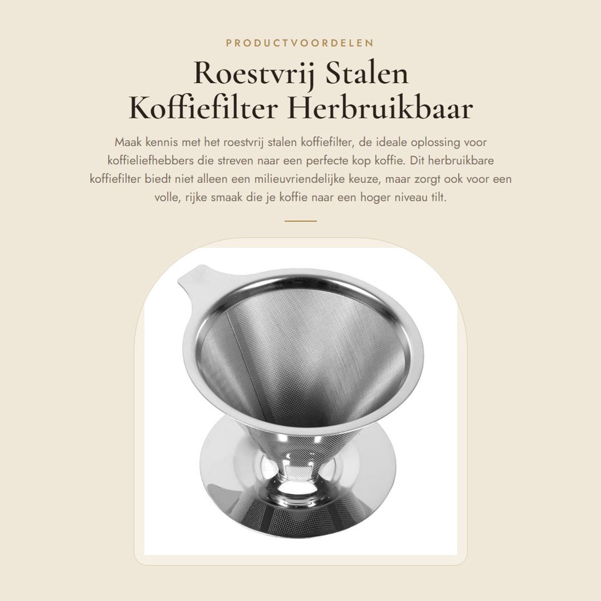Dailygoods- Koffiefilter Dubbellaags - Herbruikbaar Koffiefilter - Roestvrij Staal - Voedselveilig - Duurzaam - Mesh Ontwerp - Koffiezetter