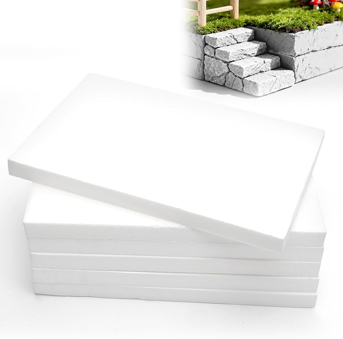 Dailygoods- Schuimplaat 6 Stuks - Hardschuim 40 x 30 x 2 cm - Schuimplaten met Hoge Dichtheid - Ideaal voor Modelbouw - Comfortabel Snijden - Duurzaam voor Knutselprojecten - Modelbouwplaat