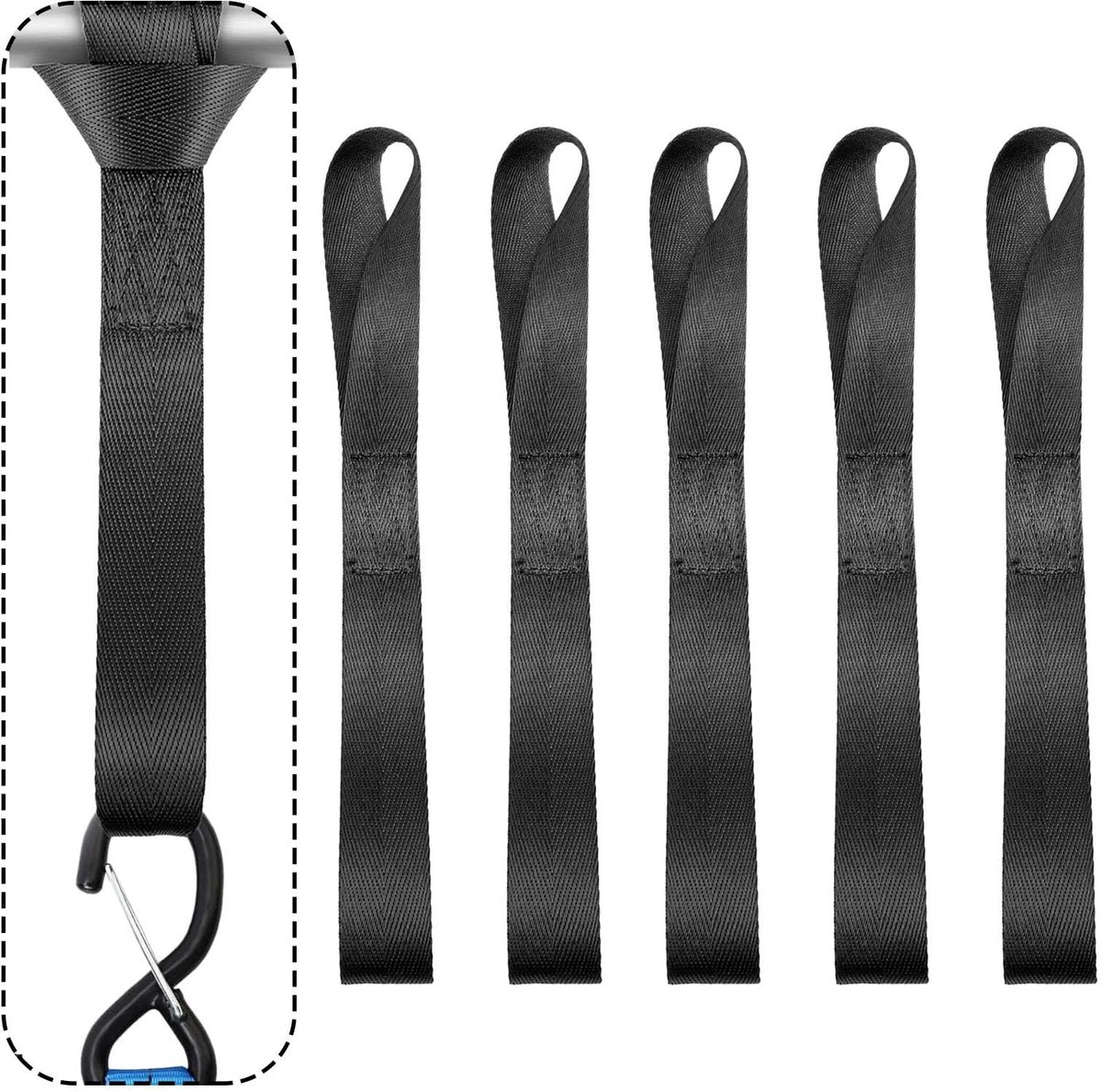 Dailygoods- Spanbanden 6 stuks 500 kg - Sjorbanden - Motorvervoer - Fietsen - Strandmotorfietsen - Dubbele lussen