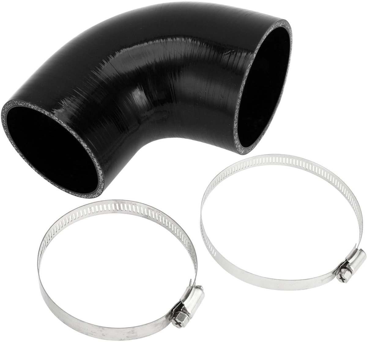 Dailygoods- Koelmiddelslang Zwart - Siliconen Slang - Binnendiameter 80/90 mm - Lengte 102 mm - 90 Graden - Bestand tegen Hoge Temperaturen - Siliconenslang