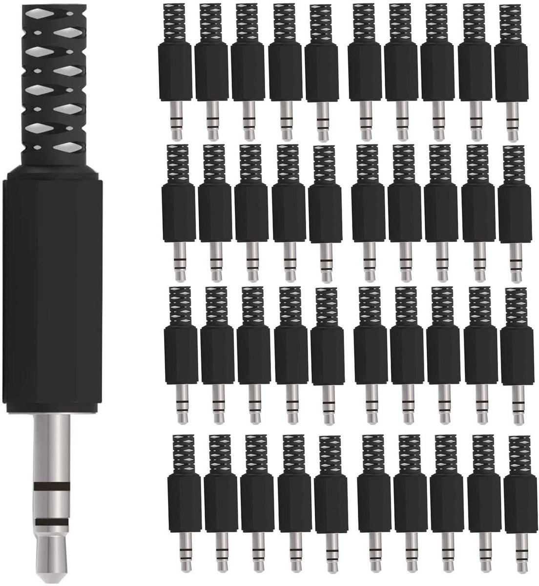 Dailygoods - 40-Pack 3.5mm TRS Male Plug - Verbindingsconnector voor Hoofdtelefoons