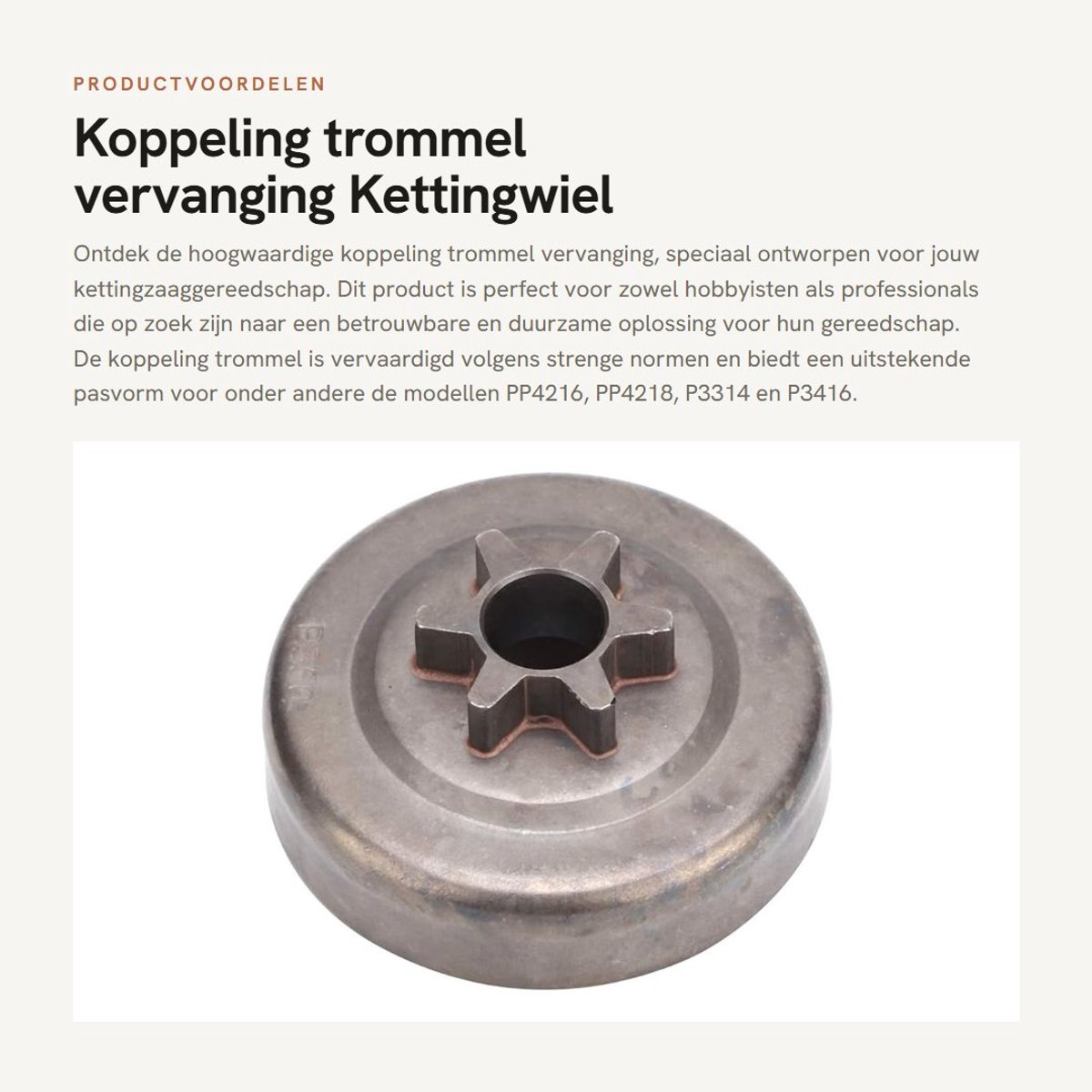 Dailygoods- Koppeling Professionele Kwaliteit - Koppeling Trommel - Duurzaam - Eenvoudige Installatie - Corrosiebestendig - Geschikt voor Kettingzaaggereedschap - Koppelingstrommel