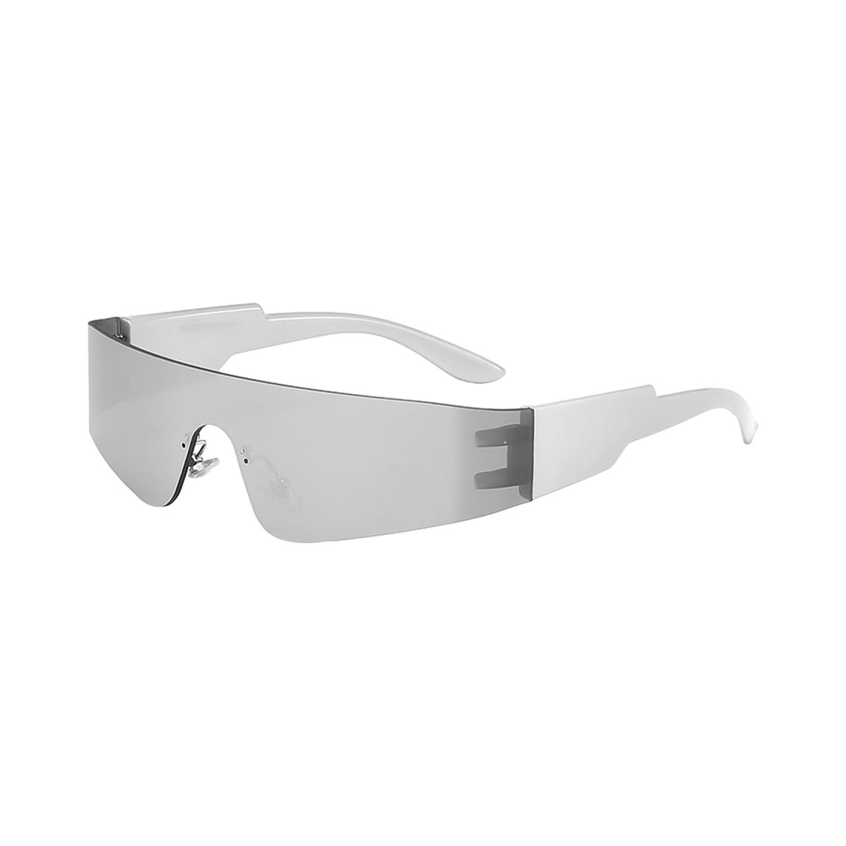 Dailygoods- Zonnebril Ruimtebril - Lichtgewicht - Opbergtas - Modieuze Bril - Outdoor-activiteiten - Zilverwit/zwart - Ruimtesunglasses
