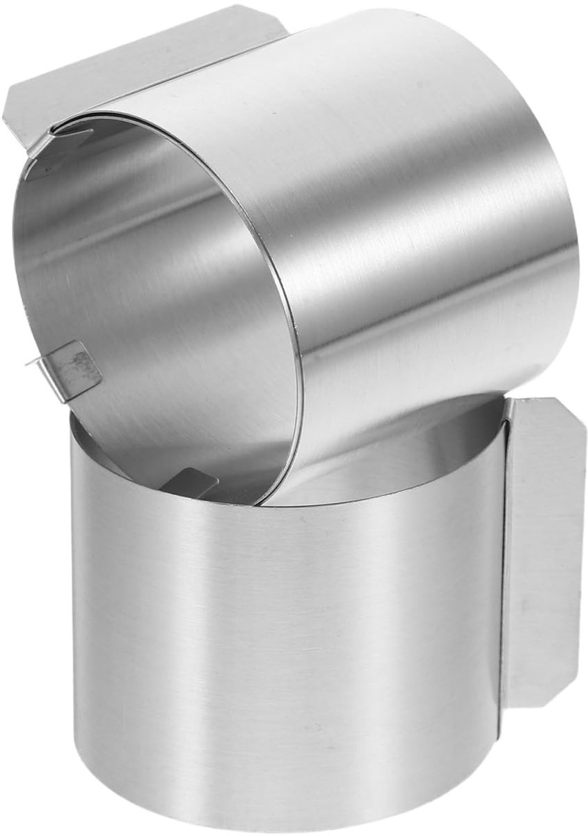 Dailygoods- Taartring roestvrij staal - verstelbare taartvorm 6-10 cm - bakvorm - serveerring - geschikt voor magnetron/vriezer - glad oppervlak, plakt niet - Bakring