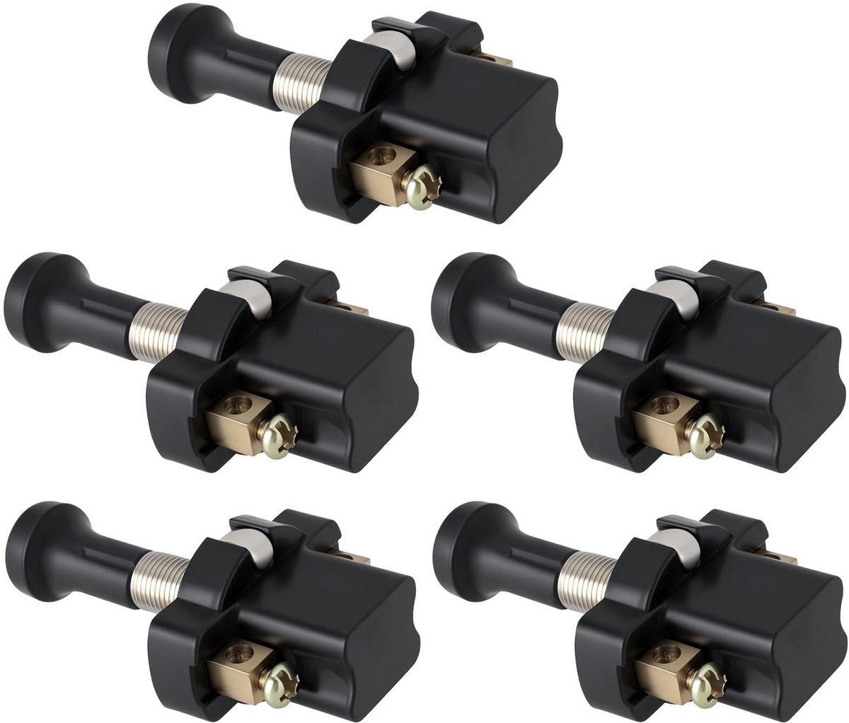 Dailygoods- Duwschakelaar 5 Stuks - 12 mm Schroef - AAN-UIT - Geschikt voor SUV/Truck/Camper - Schakelstroom 32A/16A/8A - Temperatuurbereik -25°C tot +70°C - Schakelaar