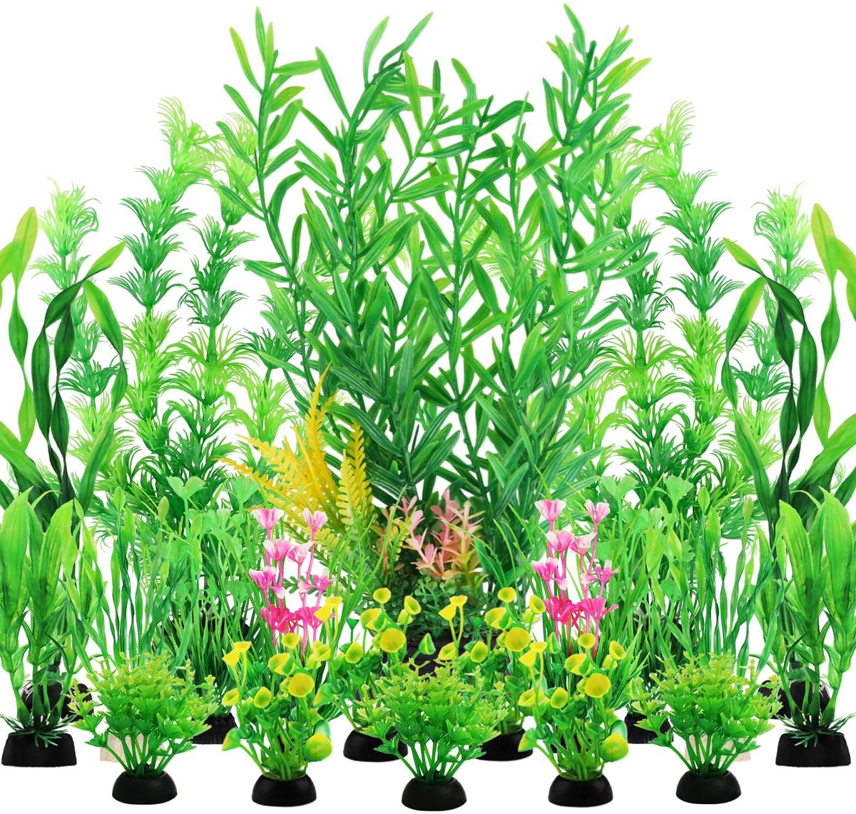 Dailygoods- Aquariumplanten set 20 stuks - Kunstmatige decoratie - Groene planten - Aquariumaccessoires - Aquariumsimulatie - Geschikt voor 7 tot 20 gallon - Aquariumdecoratie