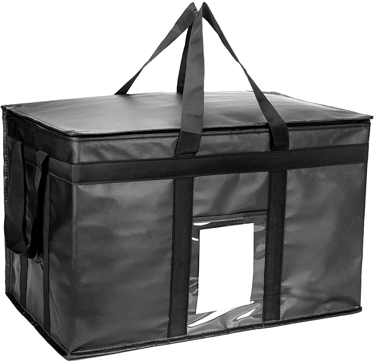 Dailygoods- Koeltas Isolerende Boodschappentas - Zwart - Ruim en Sterk - Handige Ritssluiting - Ideaal voor Picknicks - 23" B x 15" H x 14" D