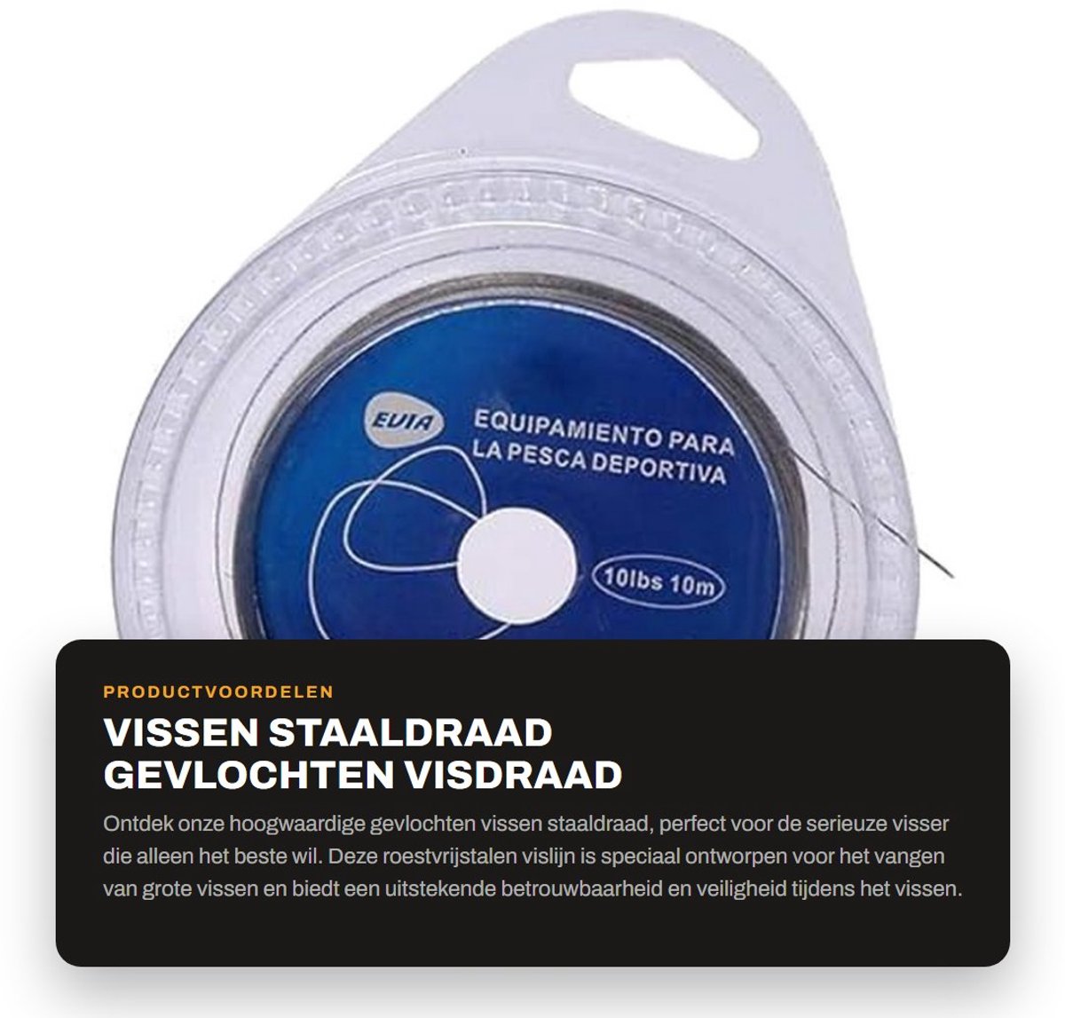 Dailygoods- Visdraad Roestvrij staal - Gevlochten Leider - Plastic Bedekking - 7 Strengen - Zeer Sterk - Ideaal voor Grote Mond Vissen - Vislijn