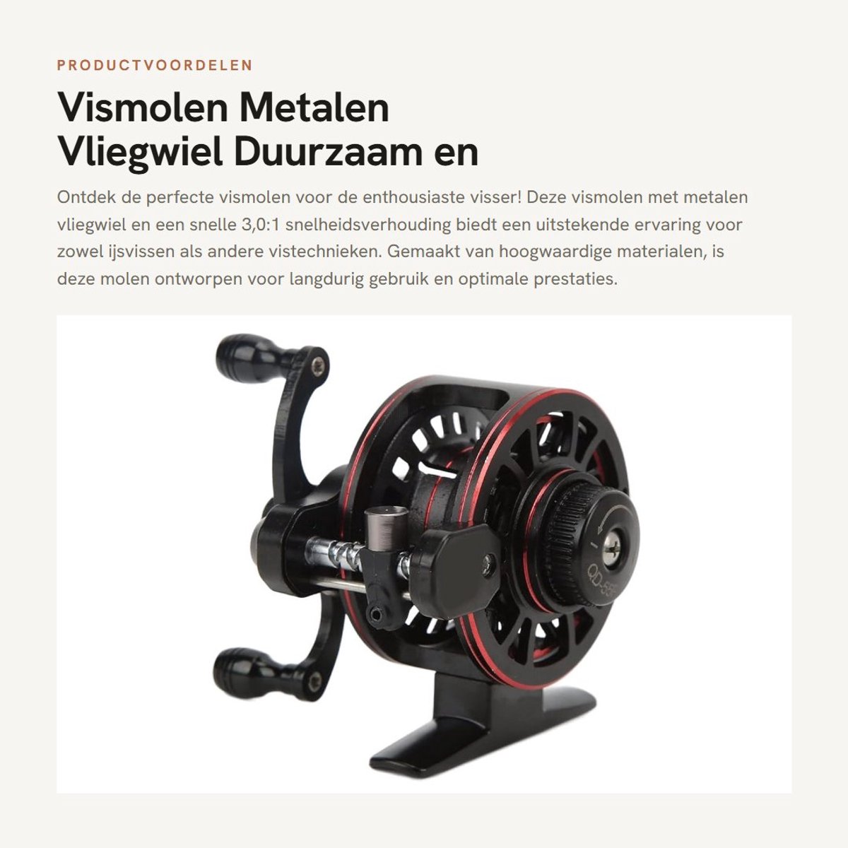 Dailygoods- Vismolen Metalen Vliegwiel - Dubbele Snelheid - Gevlochten Vislijn - IJsvislijnhaspel - Stevig/duurzaam - Automatisch Rangschikkingssysteem - Visserijmolen