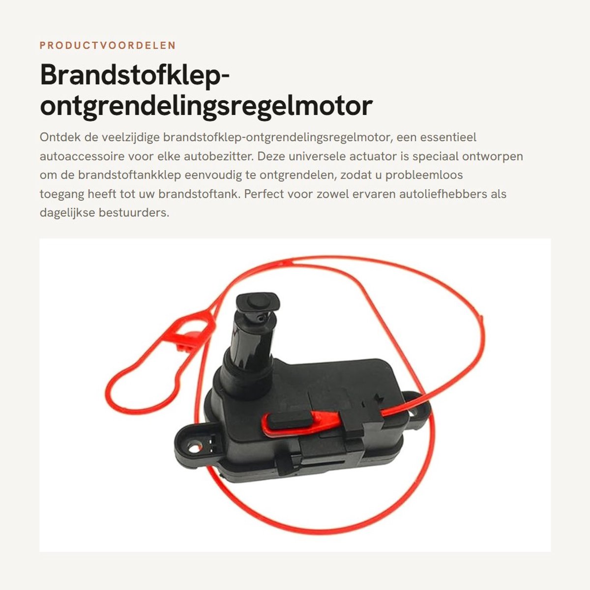 Dailygoods- Brandstofklep Ontgrendelingsmotor - Tankdop Vergrendeling - Universeel - Kunststof - 1 Stuk - Afmetingen 9,91 x 8,89 x 7,37 cm - Tankdeksel
