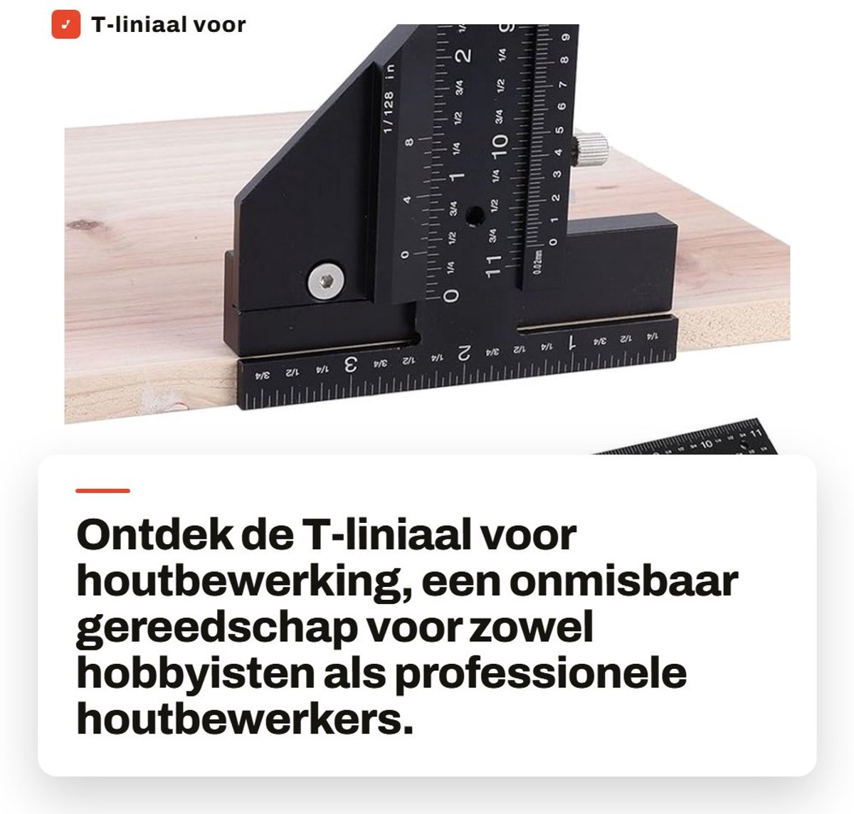 Dailygoods- T-liniaal 30 cm - multifunctionele Markeringsliniaal - Hoogwaardig Materiaal - Precisie met Vergrendeling - Duurzaam Gereedschap - Onmisbaar voor Houtbewerking - Meetlat
