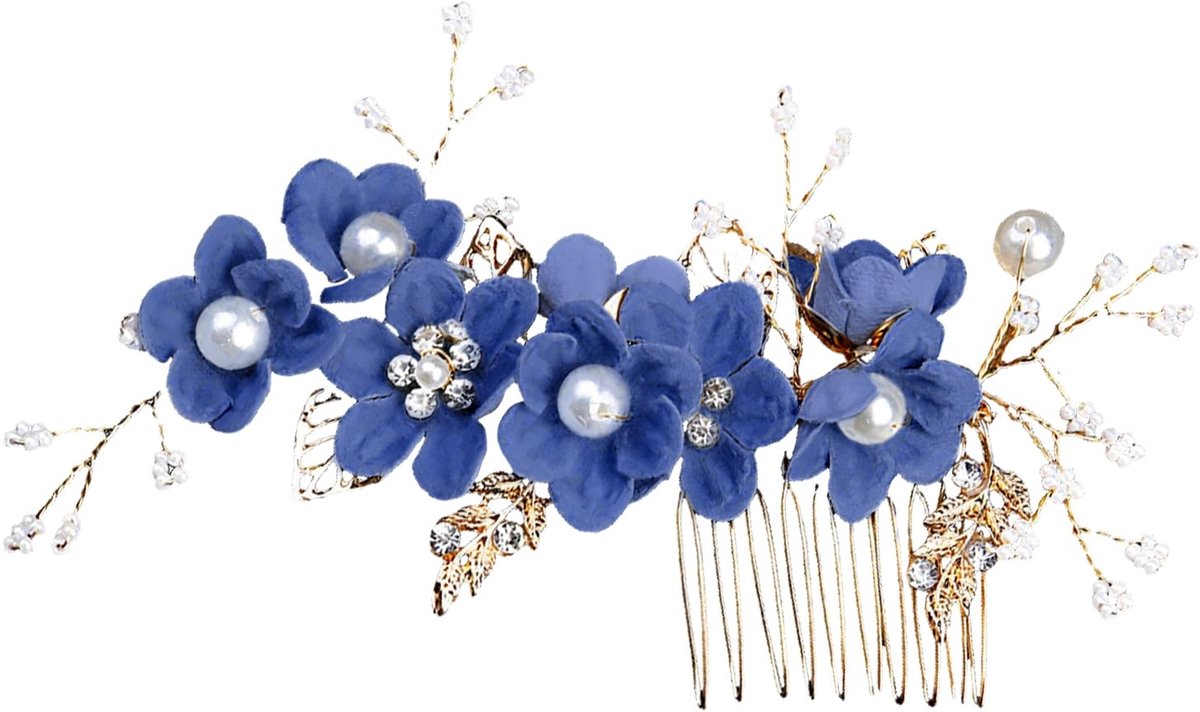 Dailygoods- Haaraccessoires Bruid - Haarspelden met Bloemen - Bruidshaarkammen - Haarstukken - Geschikt voor Bruiloften - Verfijnd en Charmant - Haarpin