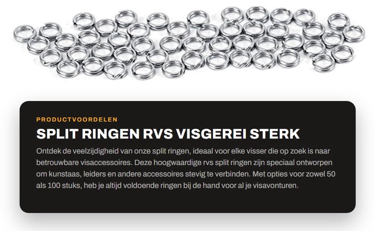 Dailygoods- Splitringen 50 stuks - RVS Connector - Anticorrosief - Sterk - Duurzaam - Lichtgewicht - Visconnector