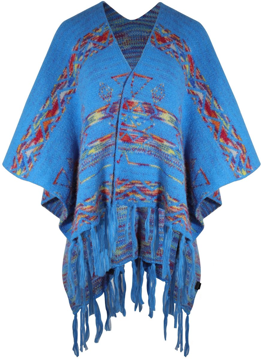 Dailygoods- Wintervest Omkeerbaar - Dames Poncho - Faux Kasjmier - Franjes - Casual - 110 cm x 150 cm