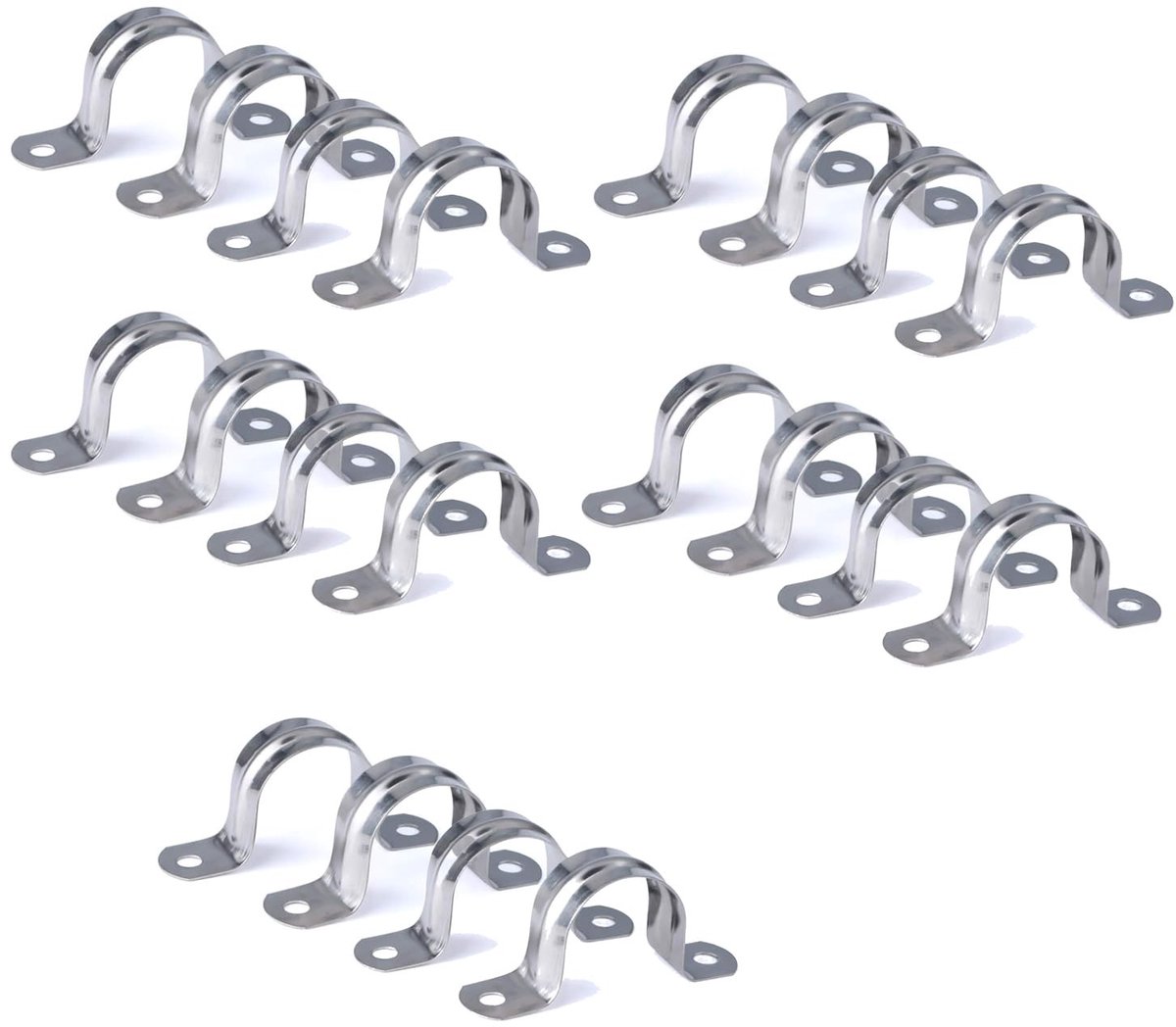 Dailygoods- Pijpklem 20 Stuks - Verbeterde Bevestiging - Roestvrij Staal - Duurzaam - Voor Diverse Oppervlakken - Professionele Afwerking - Buisbeugel