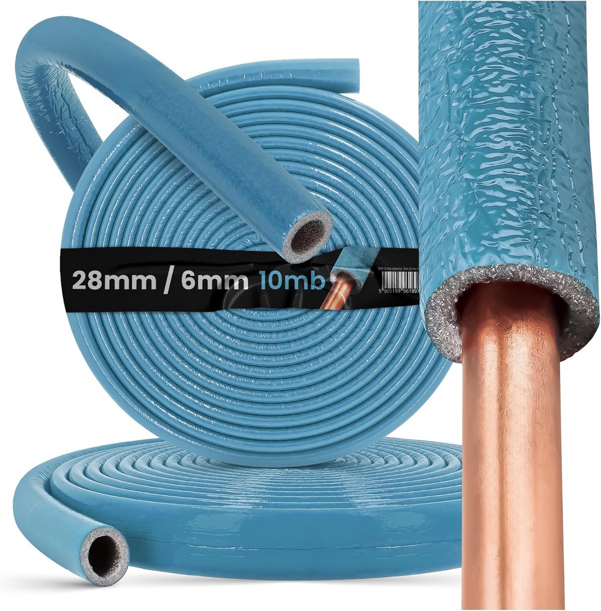 Dikke Buisisolatie PE-Schuim 15/6 mm 10m - Isolatieslang voor Verwarmingsleidingen en Warmwaterleidingen
