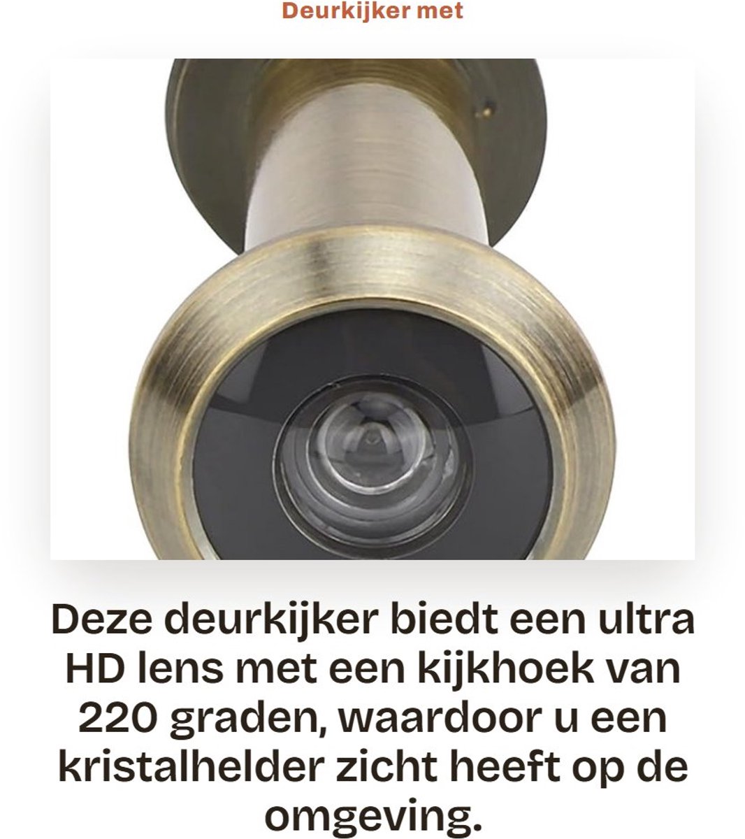 Dailygoods - Deurkijker met 220 Graden Kijkhoek voor Thuis en Kantoor