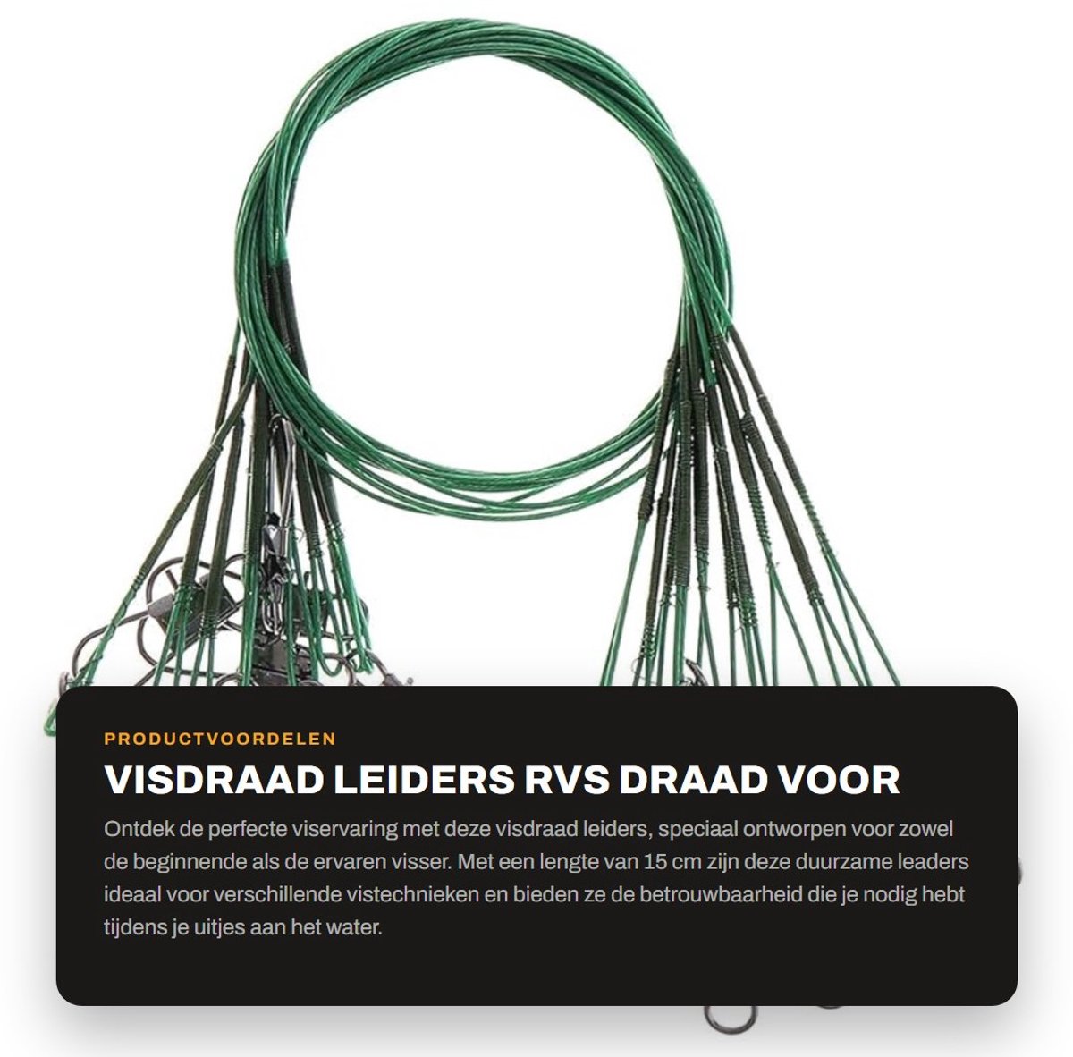 Dailygoods- Vislijn Roestvrij Staal - 20 Stuks - Visdraad Leiders - Voorlijnen Zoutwater - Vissen Gear - Duurzaam en Sterk - Visserslijn
