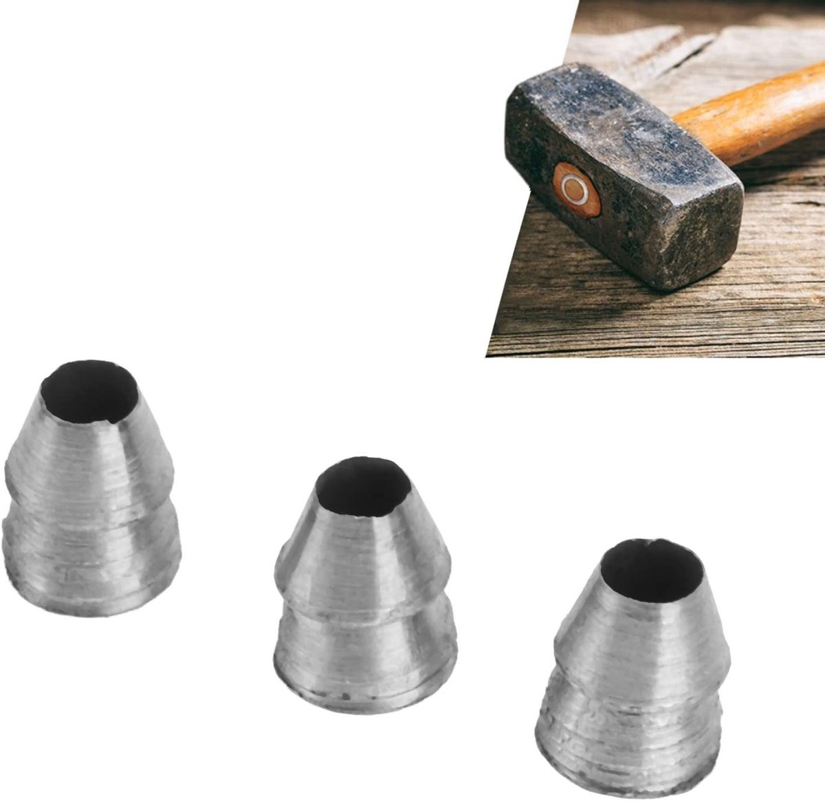 Dailygoods- Wiggen Set 20 Stuks - Ronde Handvatten - Stalen Hamer Accessoires - Duurzaam Staal - Versterkingsdesign - Geschikt voor Bijl - Bijlwig