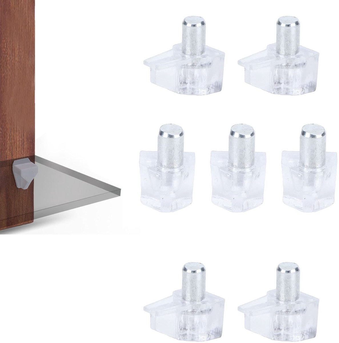 Dailygoods- Planksteunpinnen 50 Stuks - Transparante Planksteun - ABS-Kunststof - Vitrinek