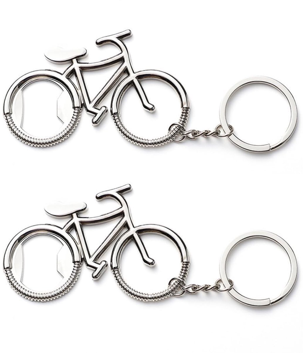 Dailygoods - Set van 2 Sleutelhangers Fietsflesopeners met Fietsdecoratie