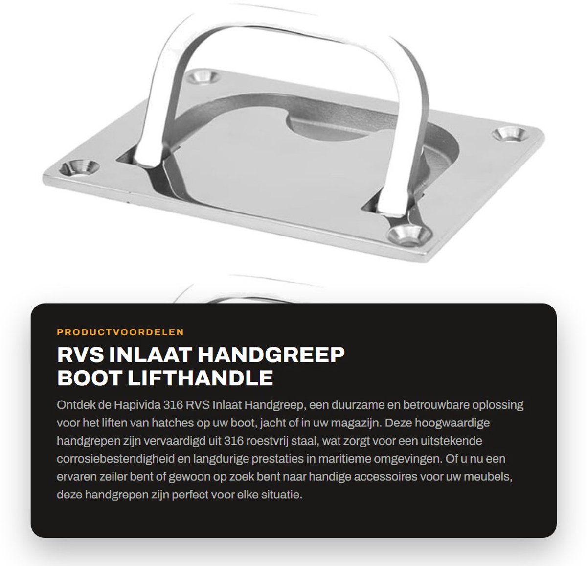 Dailygoods- Hatch Lift Hoogwaardige 316 Roestvrij Stalen Handgreep - Deurgreep - Deurknop - Antislip - Duurzaam - Geschikt voor Meubels en Kasten