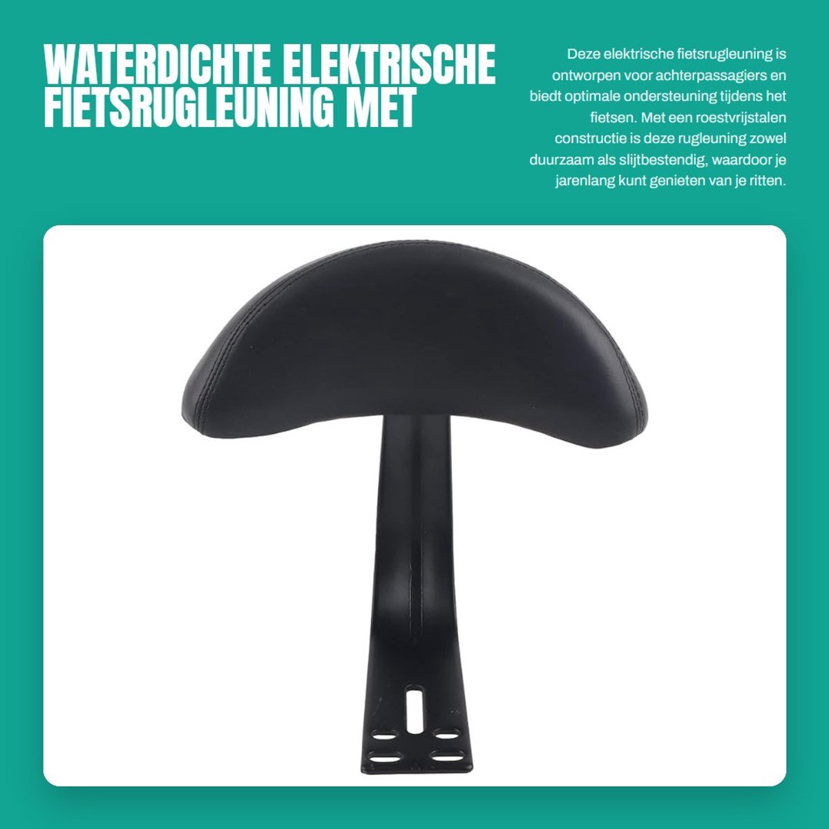 Dailygoods - Waterdichte Elektrische Fietsrugleuning met Hoge Weerstand