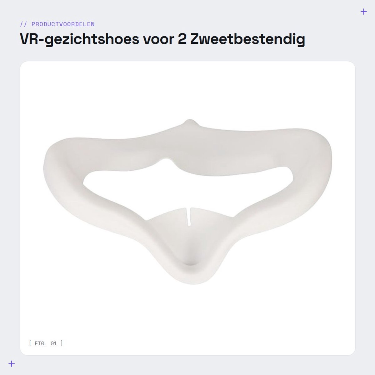 Dailygoods - VR-gezichtshoes voor 2 - Zweetbestendig - Siliconen Gezichtskussenmasker - Wasbaar - Oogkussentje voor VR - Geschikt voor 2 - Grijs-wit