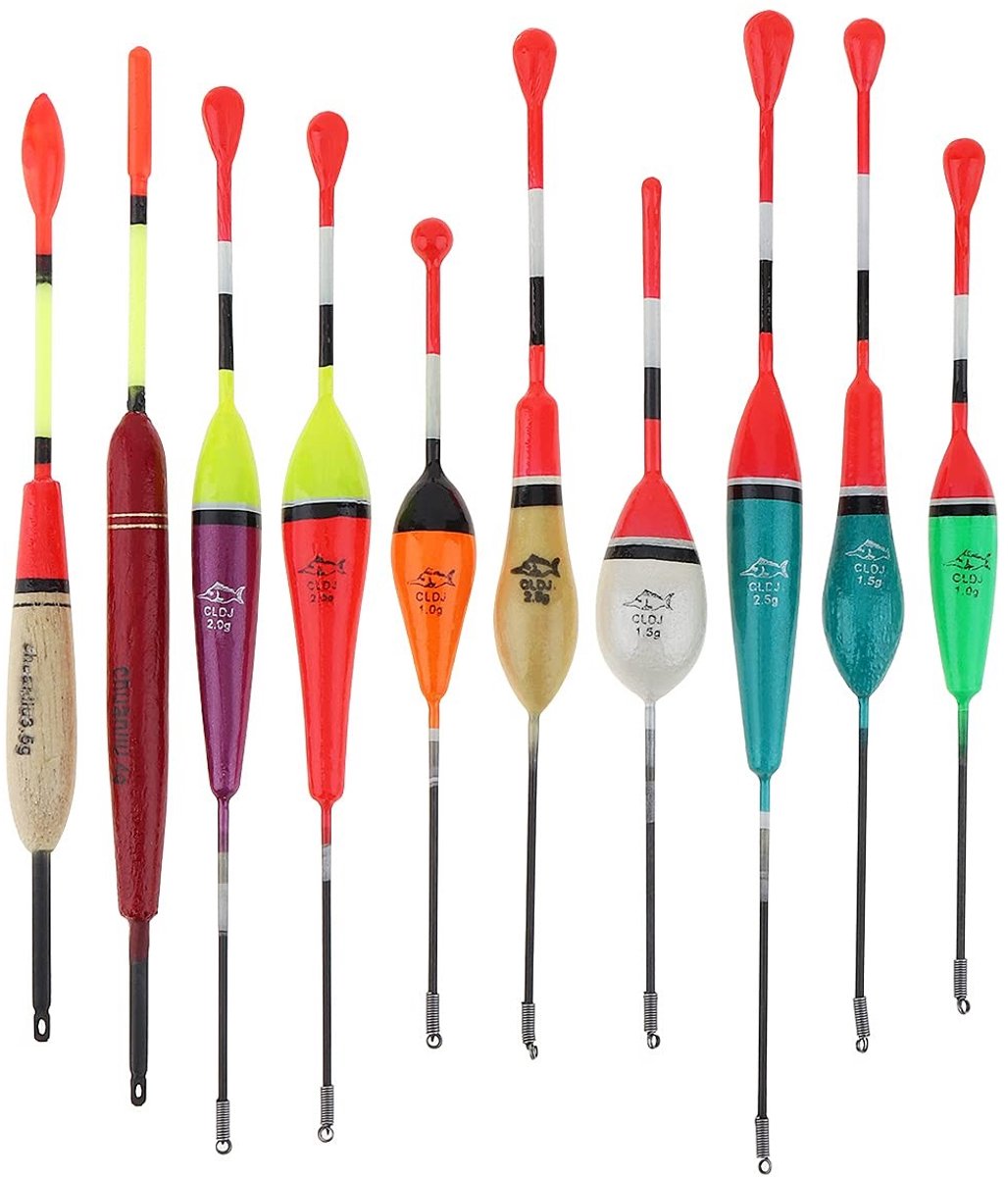 Dailygoods- Visdobber 10 Stuks - Houten Drijver - Waterdicht - Antioxidatie - Lichtgevoelig - Hoogwaardig Drijfvermogen - Vissersfloat