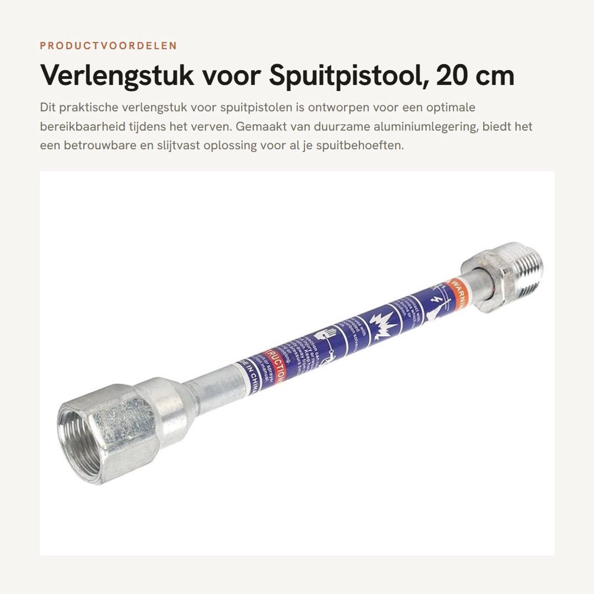 Dailygoods - Verlengstuk voor Spuitpistool, 20 cm