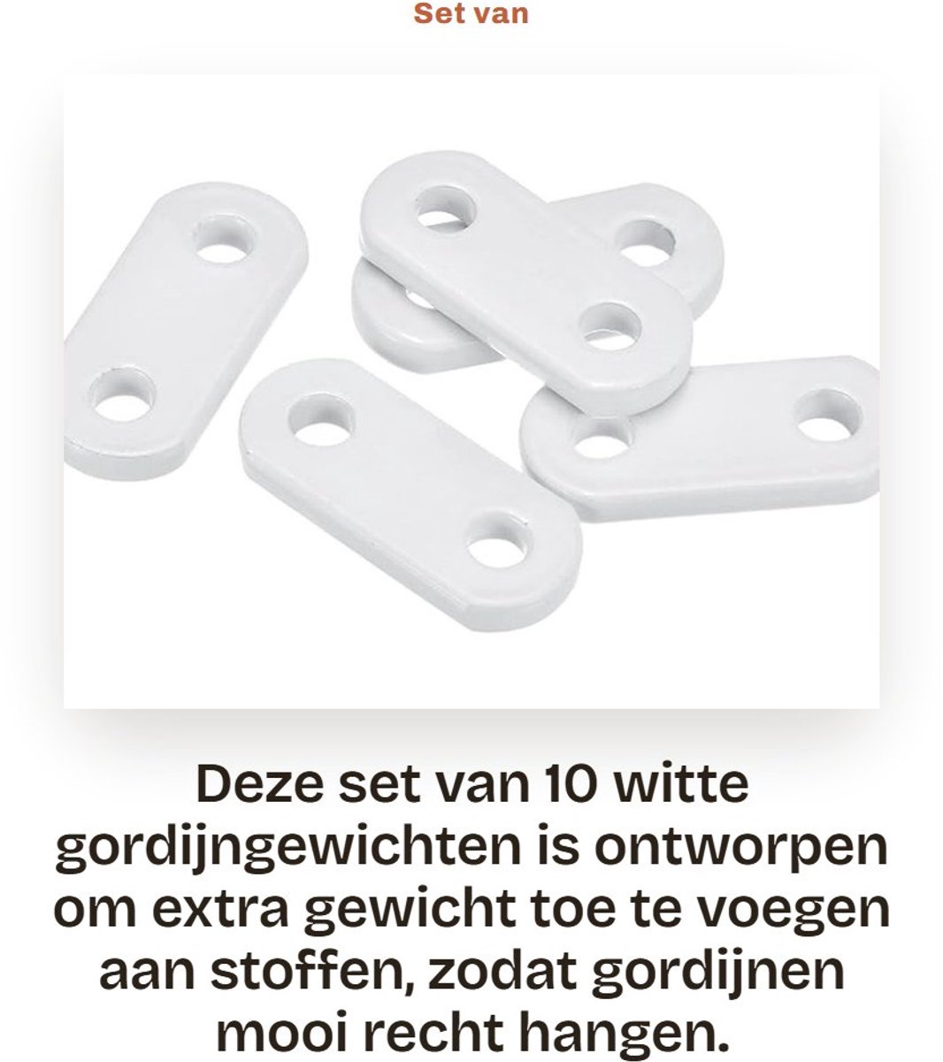 Dailygoods- Gordijngewichten 17 g - Zware Gordijngewichten - Douchegordijngewichten - 10 Stuks - Duurzaam Ijzer - Afmeting 38 x 17 x 4,5 mm - Gordijngewicht